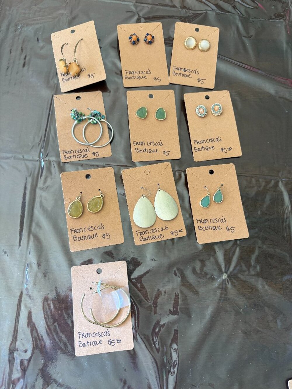 Francesca’s Boutique Earrings Lot 11 Pairs Stud Hoop Dangle Statement Jewelry